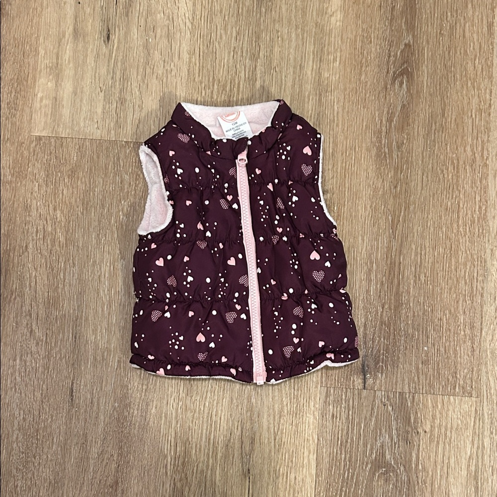 Wonder Nation Maroon Vest with Heart Design